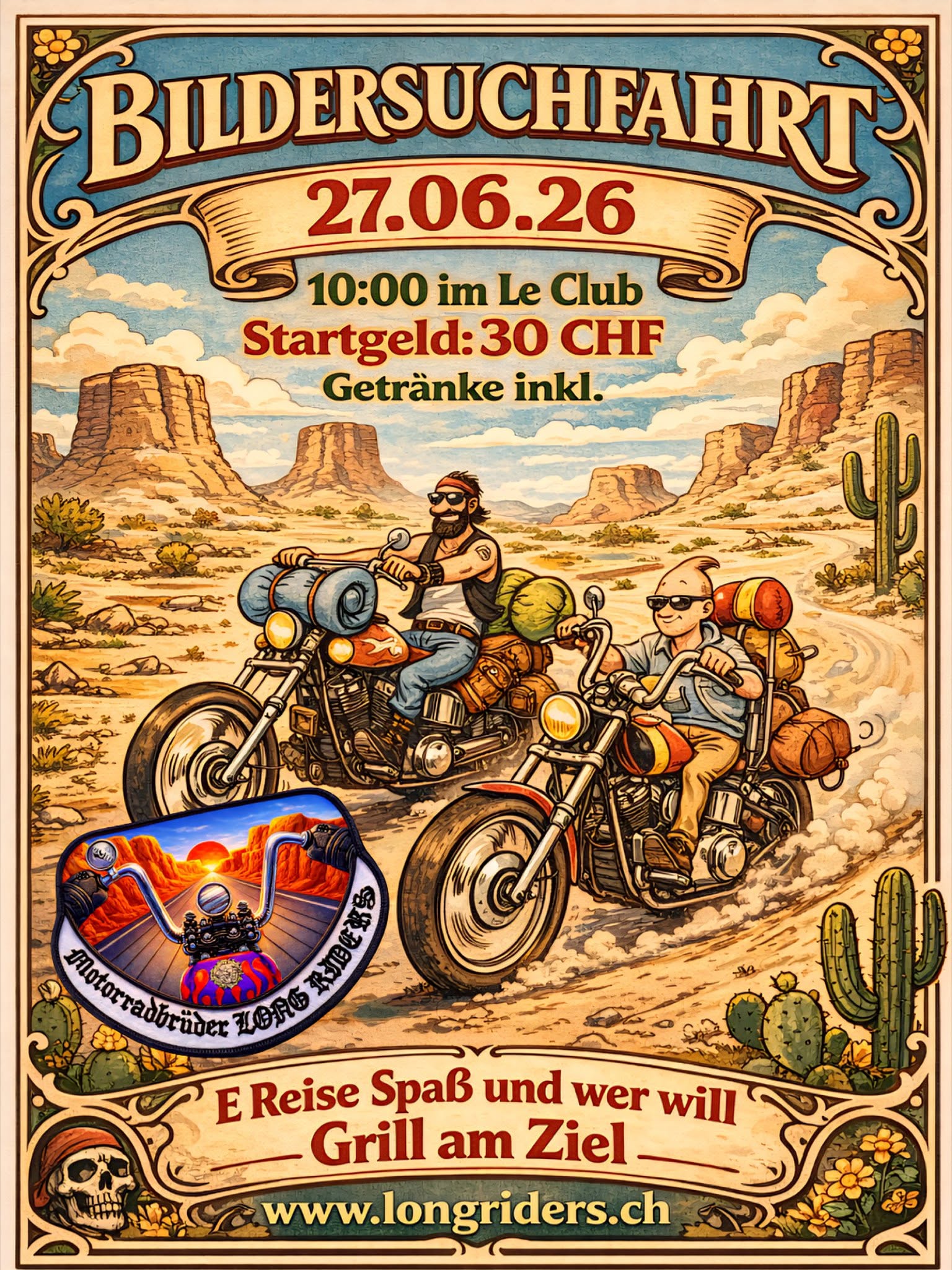 Bildersuchfahrt Motorradbrüder Long Riders